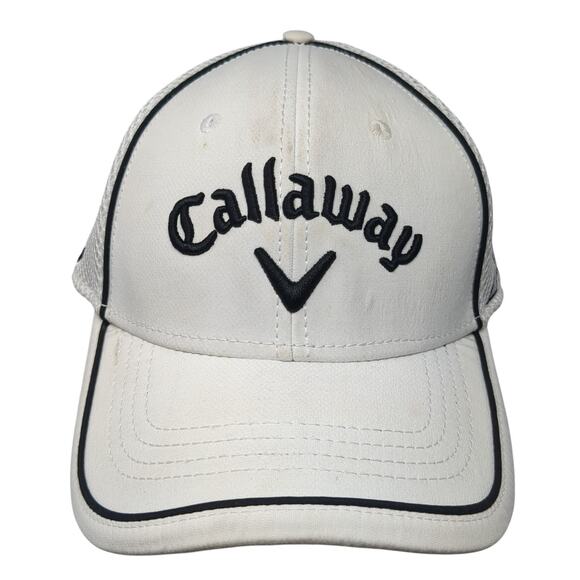 Callaway Tour Authentic Fitted Baseball Cap White XL Embroidered Breathable - Picture 1 of 11